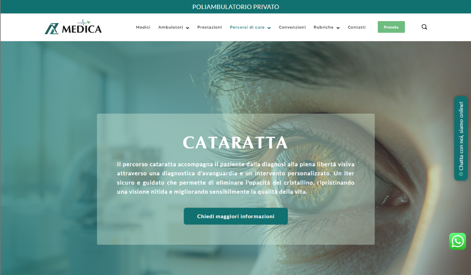 Pagina del percorso di cura della cataratta