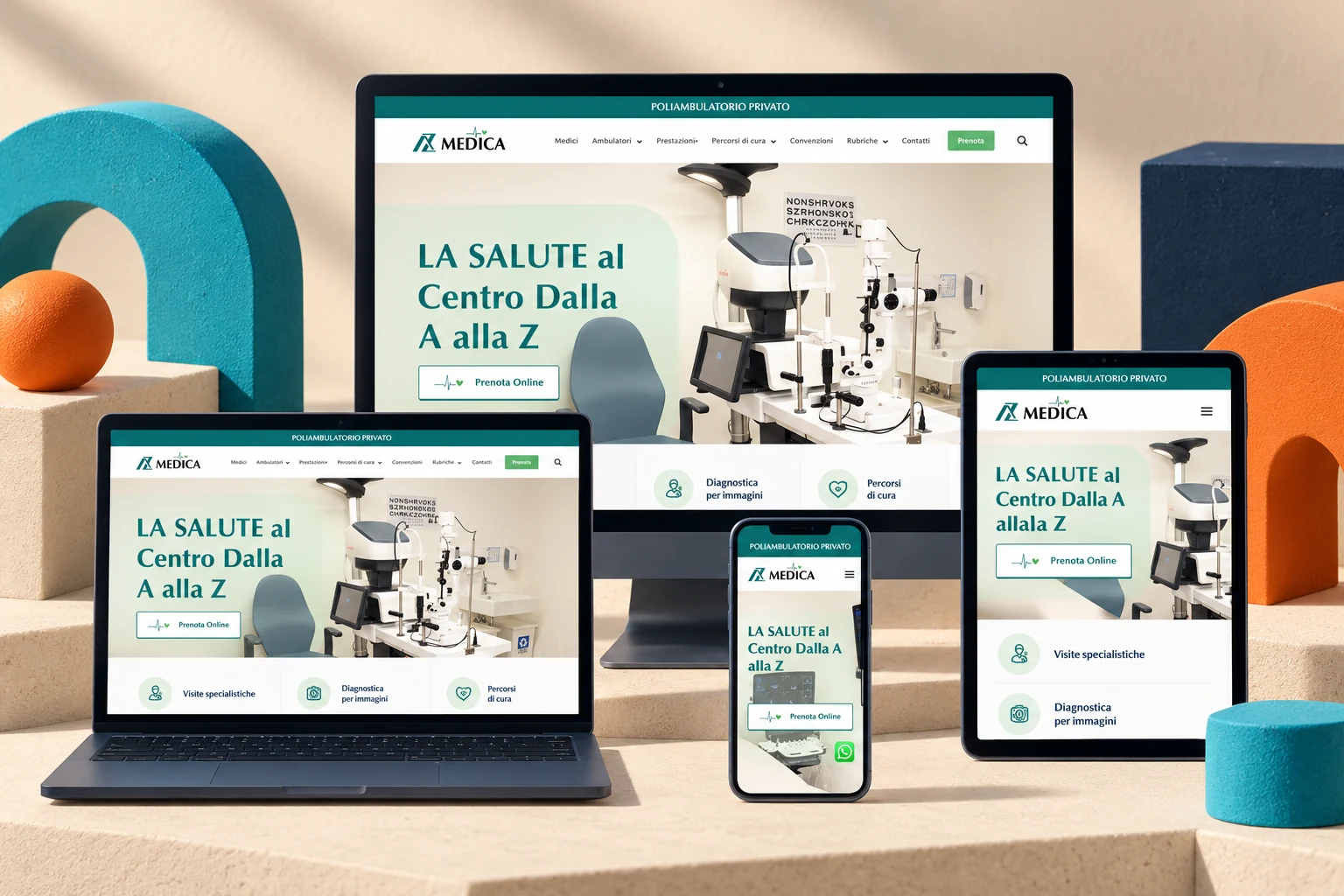 Il sito AZ Medica presentato su più dispositivi