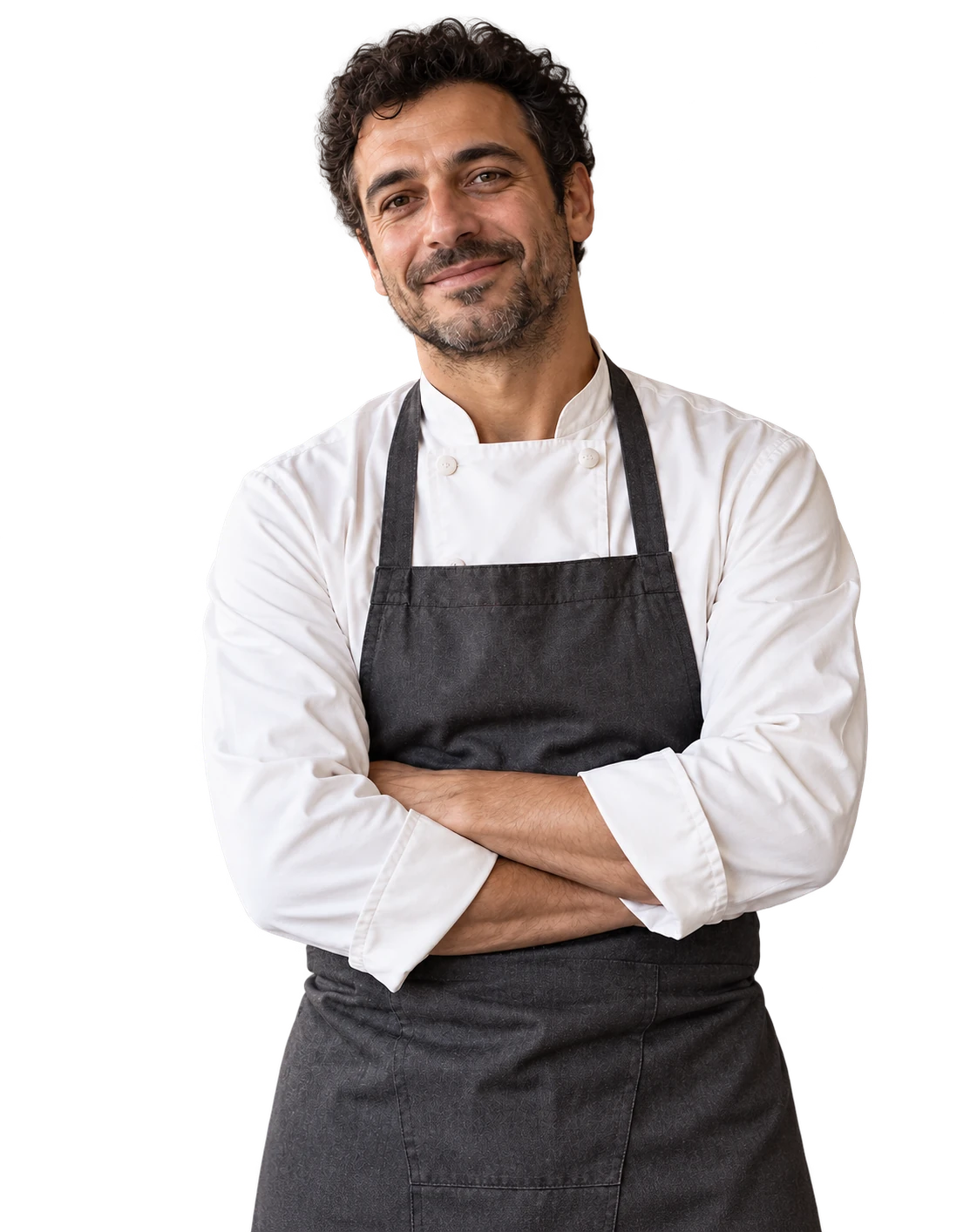 Chef della brigata dimostrativa su fondo trasparente