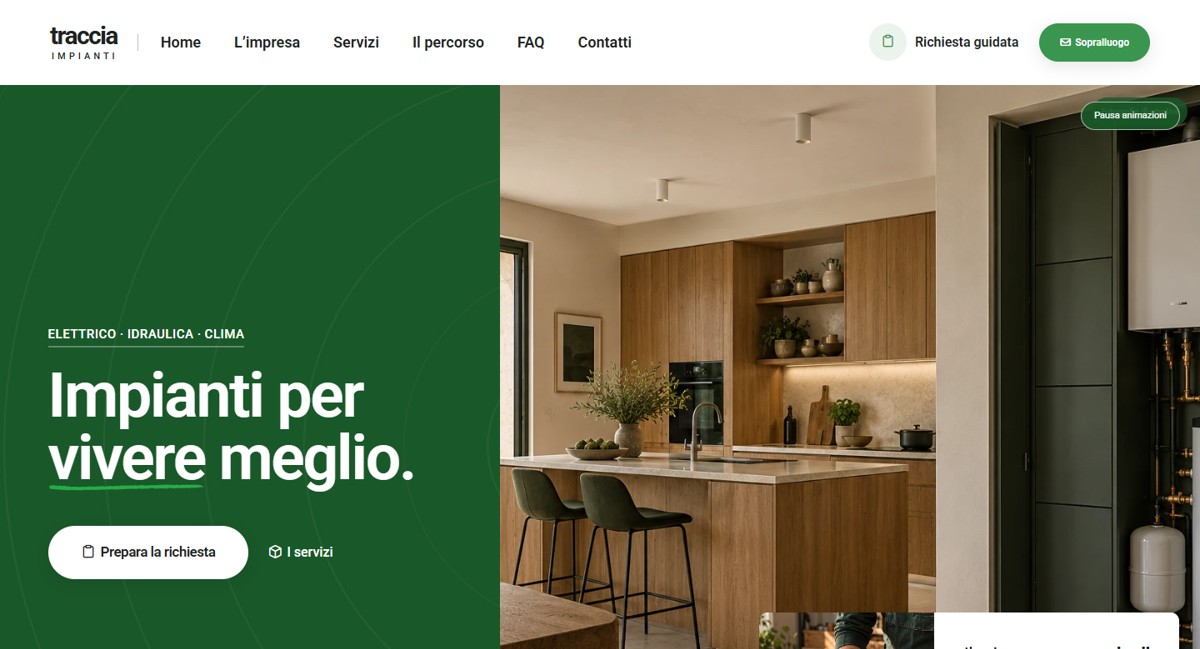 Mockup illustrativo del modello Traccia Impianti