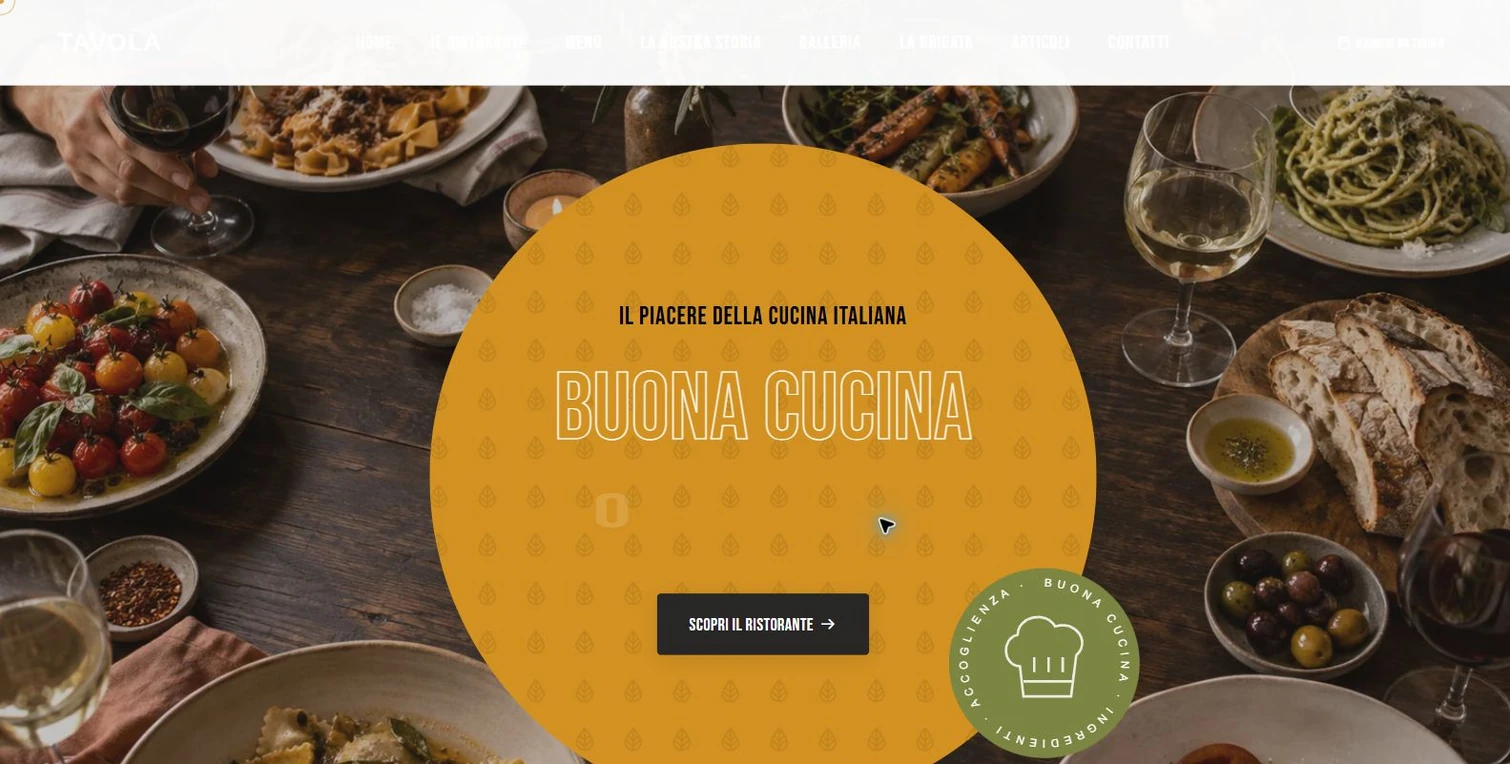Tavola, modello ristorante su monitor