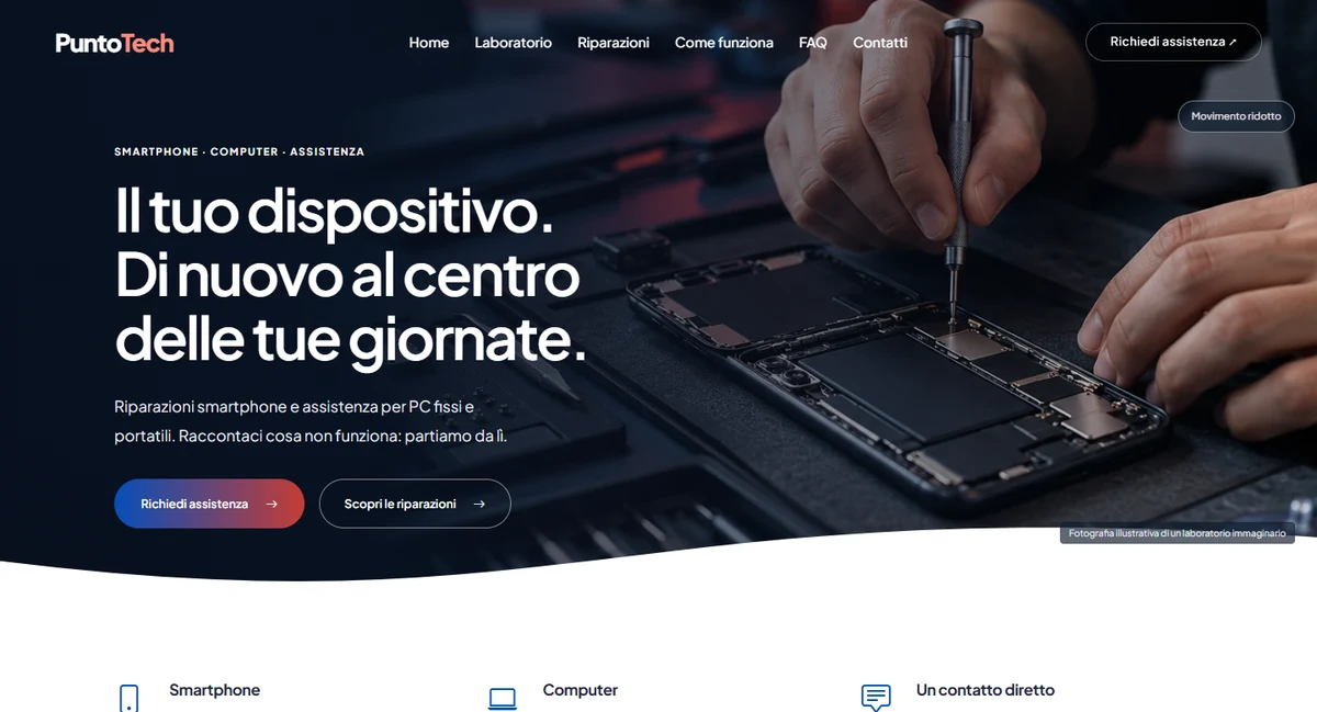Anteprima Home del modello PuntoTech