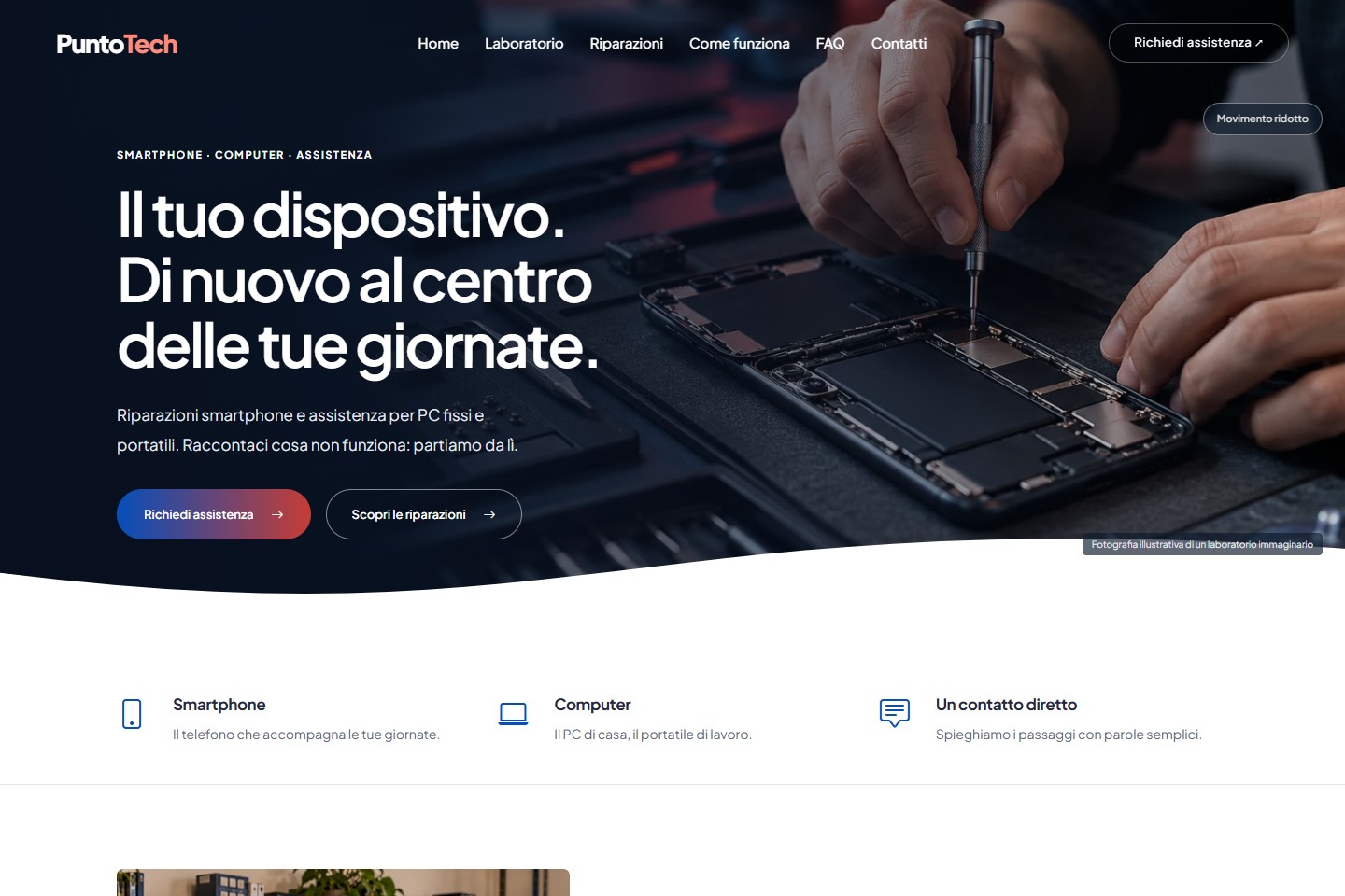 Mockup illustrativo del modello PuntoTech